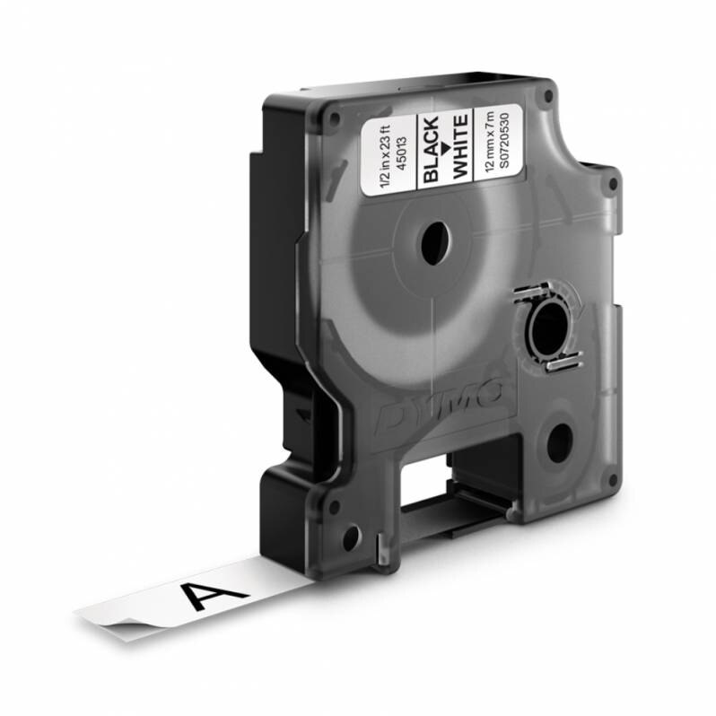 Set 5 x banda laminata Dymo D1 DY45013 12mm, Negru/Alb
